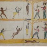 Section of a government-issued pictograph in the New South Wales colony’s early days showing how Aborigines would be treated ‘equally’ under British law. 